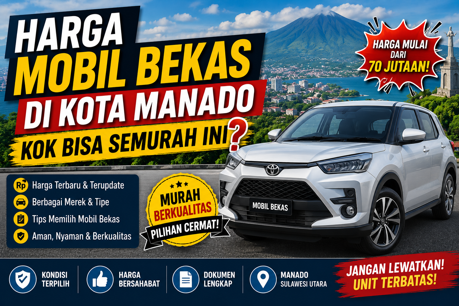 Harga Mobil Bekas di Kota Manado, Kok Bisa Semurah Ini?