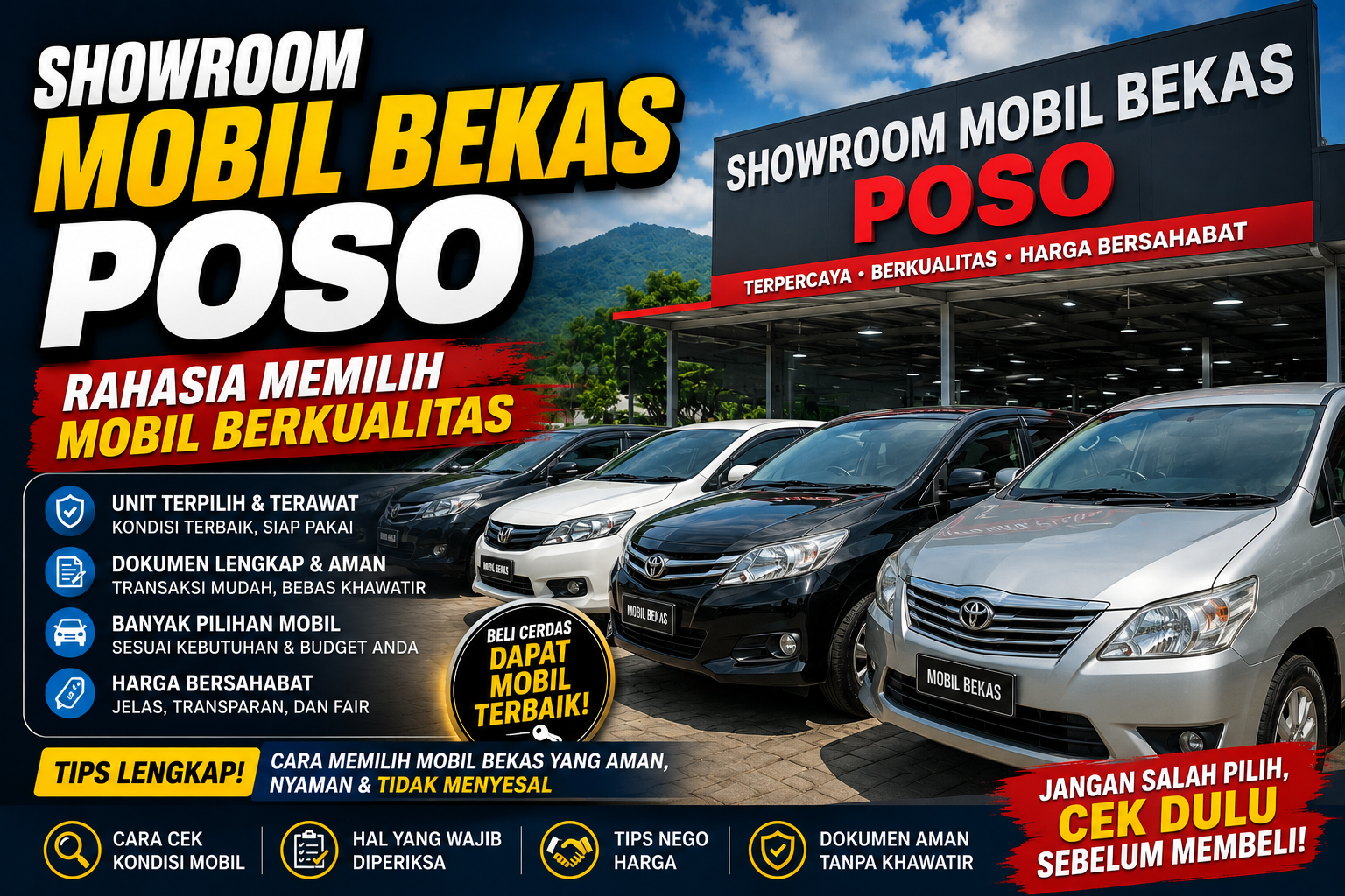 Showroom Mobil Bekas Poso, Rahasia Memilih Mobil Berkualitas